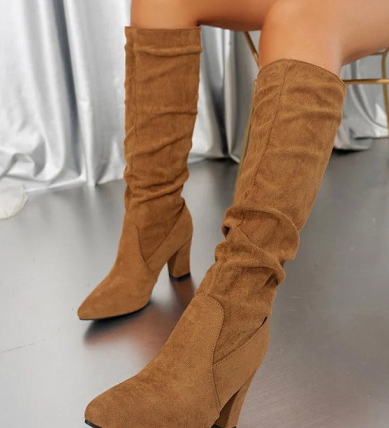 💥 Nouveautés – Déjà En Vente Chaude ! – Bottes À Talons Hauts Unies Et Stylées Pour Femmes