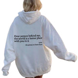 Sweat-shirt « Chère personne derrière moi »
