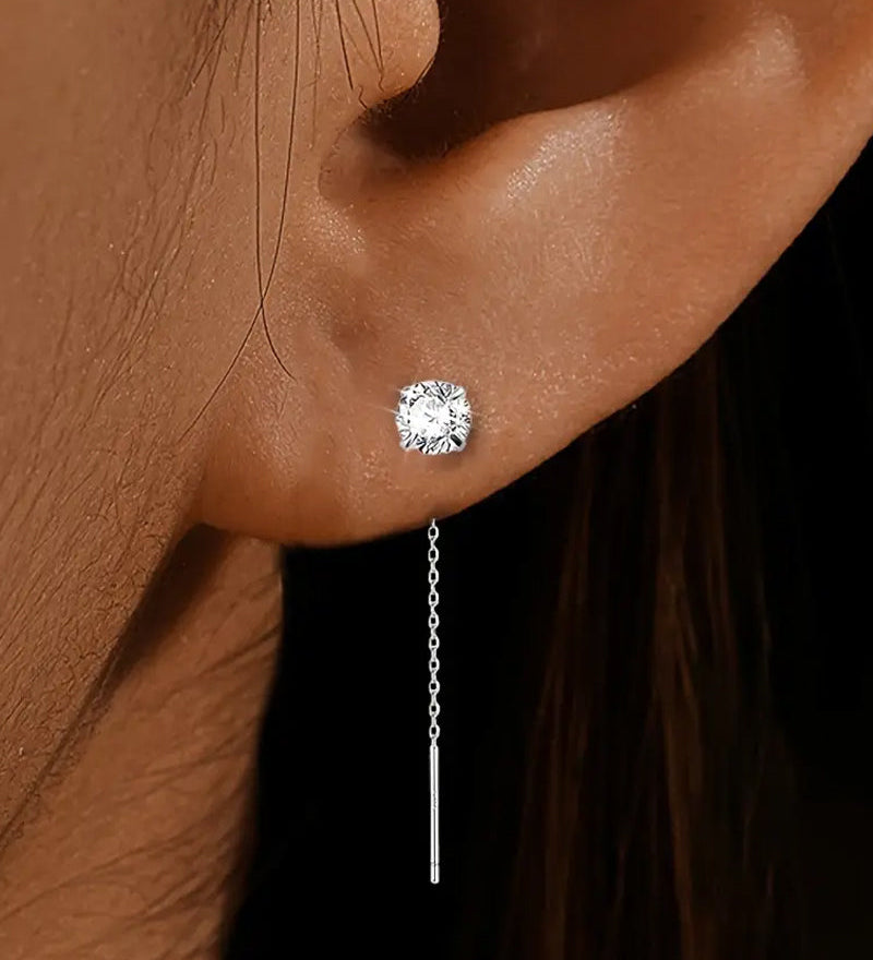 Boucles d'oreilles élégantes à pampilles en zircon