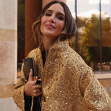 Lisette | Veste bomber femme or pour l'automne