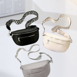 Sac bandoulière zippé avec bretelles contrastées