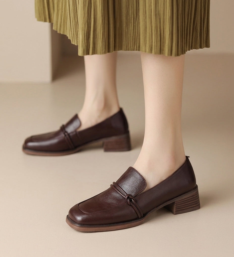 Audrey - Mocassins femme à talon bloc confort