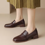 Audrey - Mocassins femme à talon bloc confort