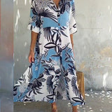 Robe chemise décontractée à imprimé floral