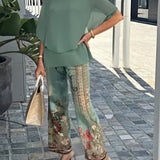 Set Fashion Pantalon Droit Imprimé