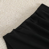 Bas De Maillot Plissé Uni Taille Haute
