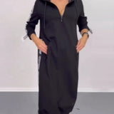 Robe décontractée à capuche zippée