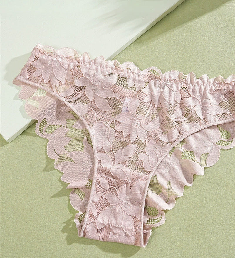 Culotte Femme En Dentelle Semi-Transparente