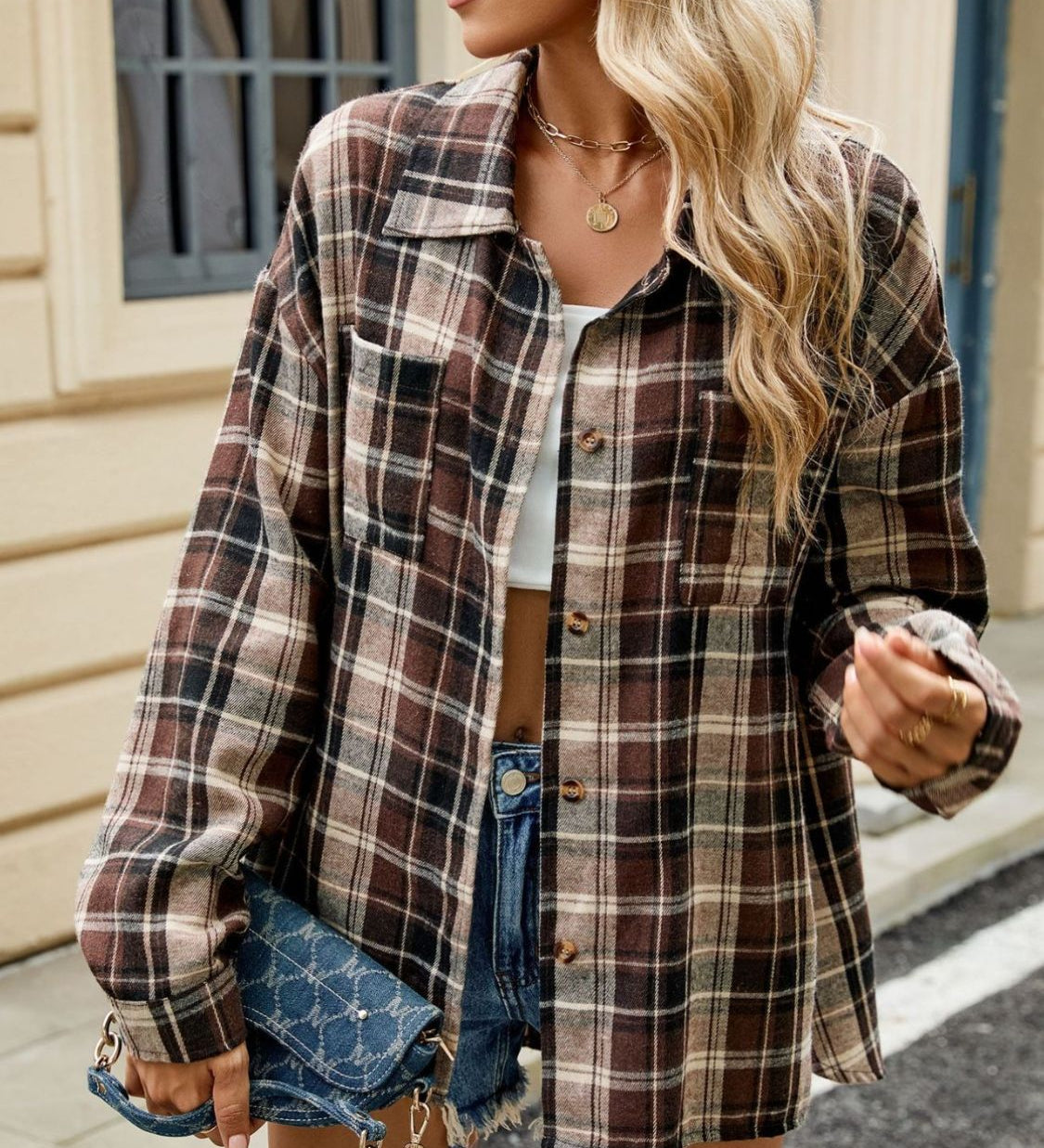 Oakley | Chemise à carreaux à manches longues pour femme