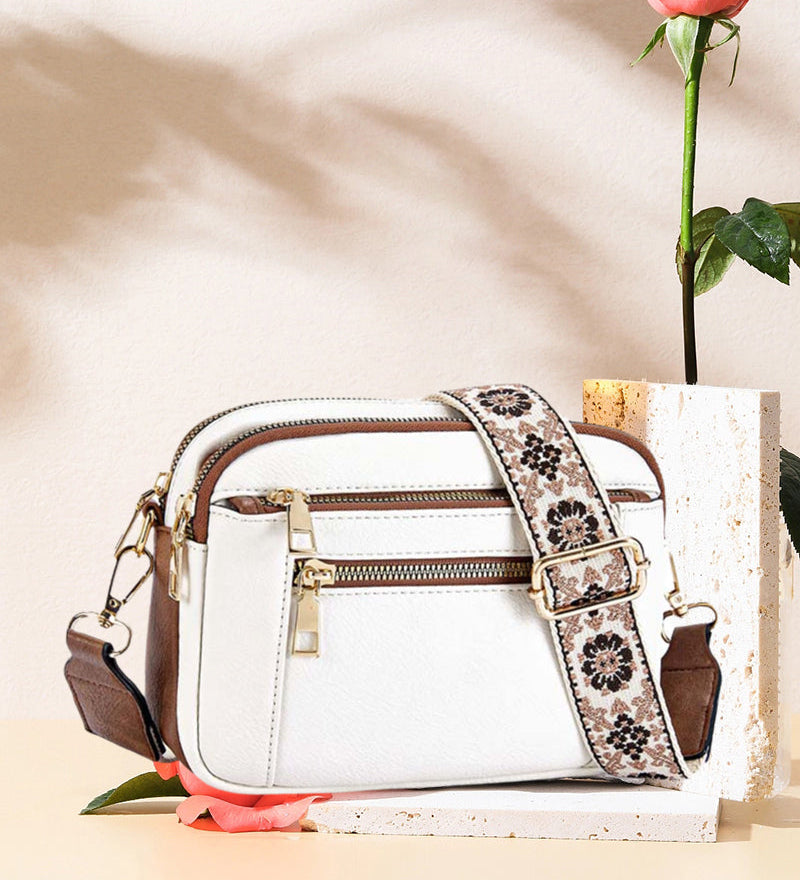 Sac bandoulière zippé multifonctionnel
