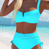 Maillot de Bain Style Soutien-gorge Haute Taille Triangle
