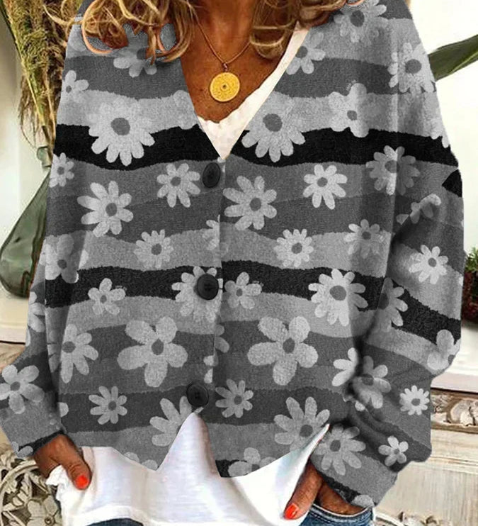 Lune | Cardigan Vintage Coloré avec Boutons pour Femme