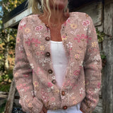 Cardigan boutonné à fleurs pastel — Charlotte, LucieSaint-Tropez (vue 2)