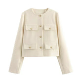 Florine | Veste vintage boutonnée à manches longues pour femme