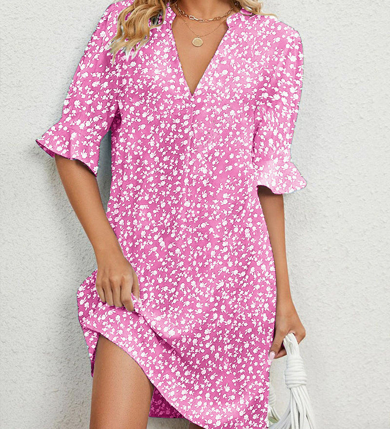 Robe verte à fleurs pour femmes