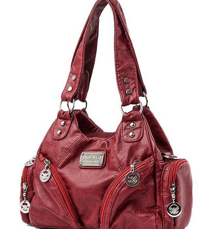 Sac à main messenger en cuir souple vintage