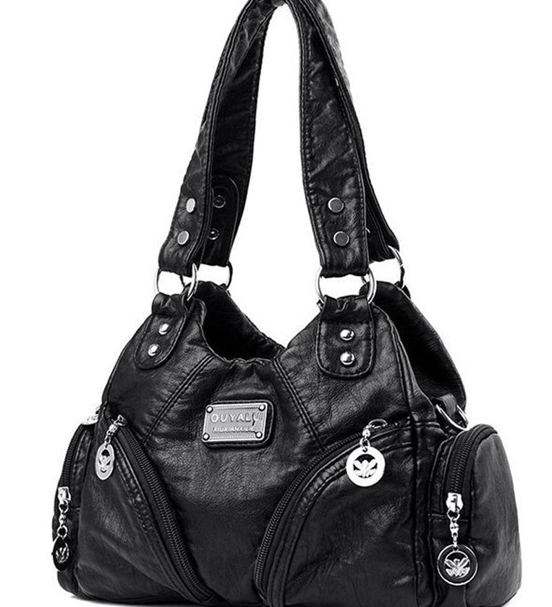Sac à main messenger en cuir souple vintage