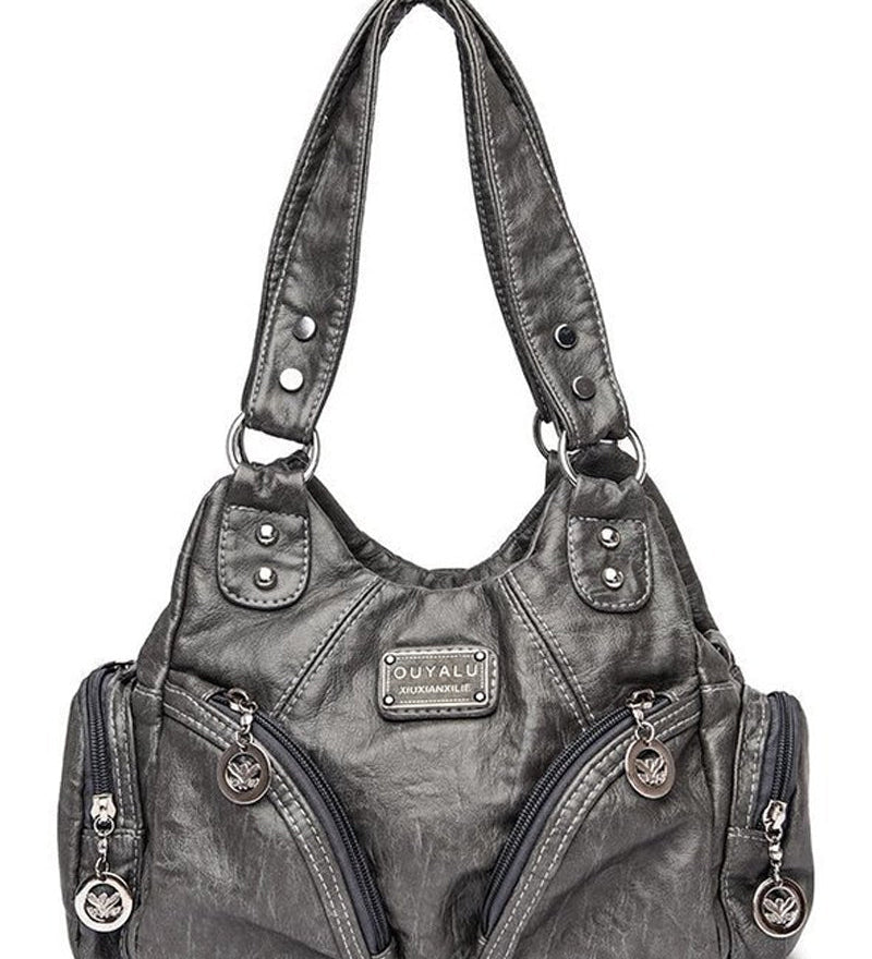 Sac à main messenger en cuir souple vintage