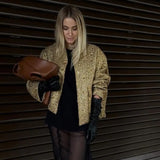 Lisette | Veste bomber femme or pour l'automne