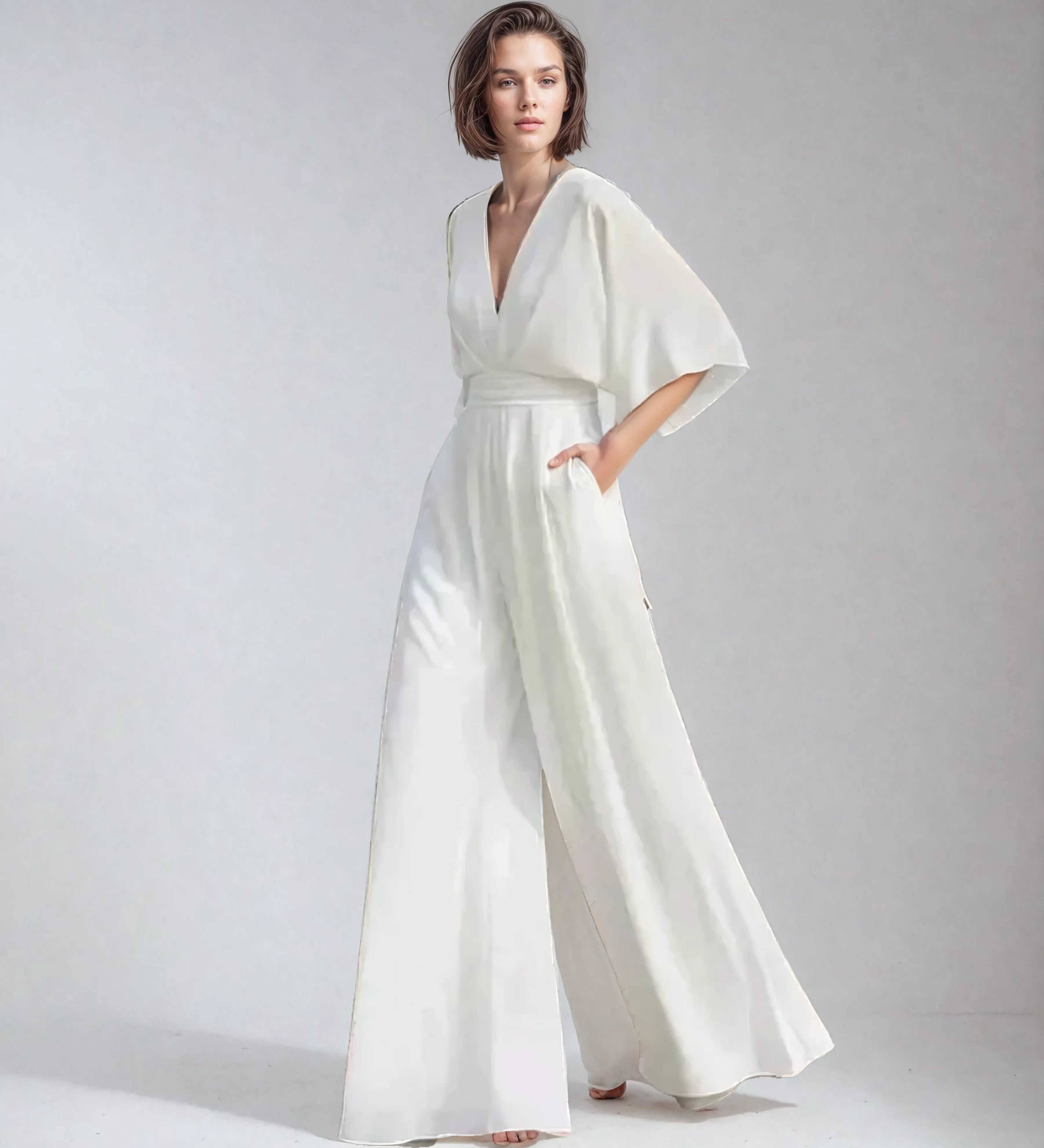 Combinaison fluide à manches papillon pour Femme – Melanie
